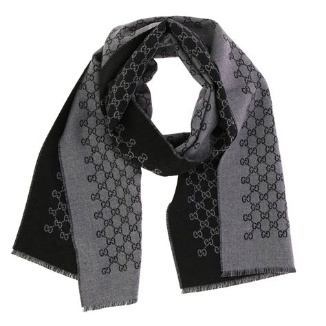 black gucci scarf mens|Gucci scarf with fur trim.